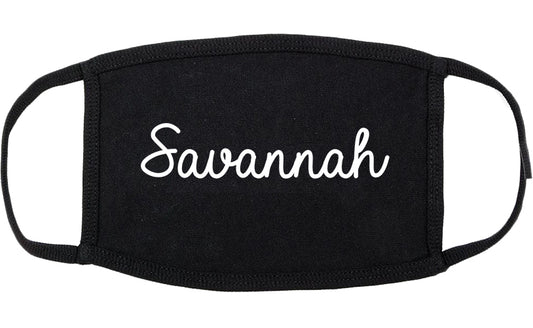 Savannah Missouri MO Script Cotton Face Mask Black