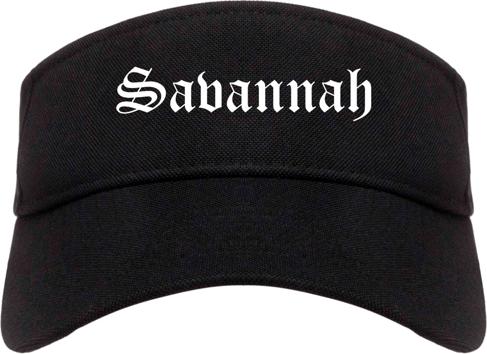 Savannah Missouri MO Old English Mens Visor Cap Hat Black