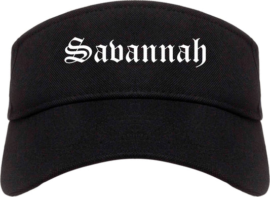 Savannah Missouri MO Old English Mens Visor Cap Hat Black