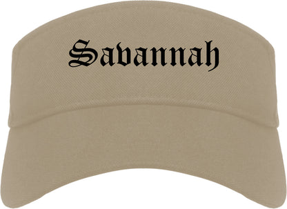 Savannah Tennessee TN Old English Mens Visor Cap Hat Khaki