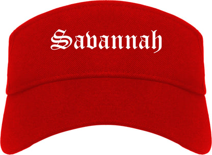 Savannah Tennessee TN Old English Mens Visor Cap Hat Red
