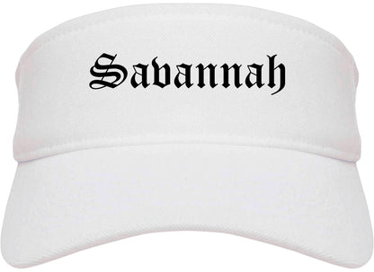 Savannah Tennessee TN Old English Mens Visor Cap Hat White