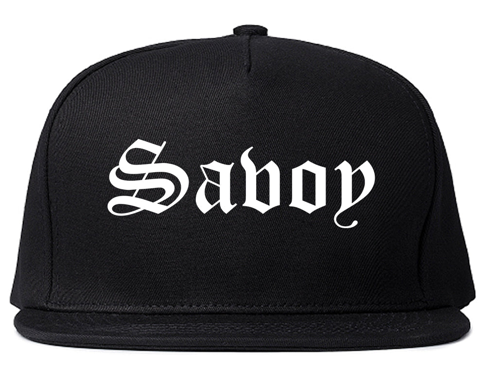 Savoy Illinois IL Old English Mens Snapback Hat Black