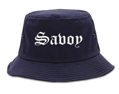 Savoy Illinois IL Old English Mens Bucket Hat Navy Blue