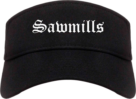 Sawmills North Carolina NC Old English Mens Visor Cap Hat Black