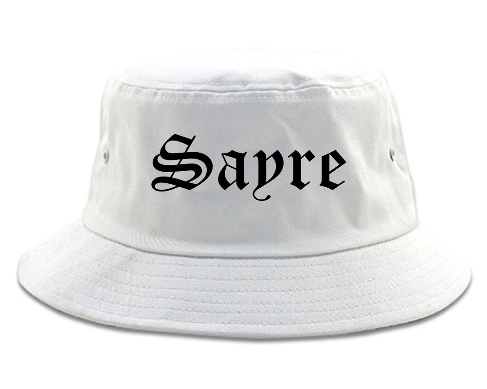 Sayre Oklahoma OK Old English Mens Bucket Hat White