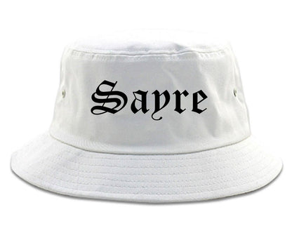 Sayre Oklahoma OK Old English Mens Bucket Hat White