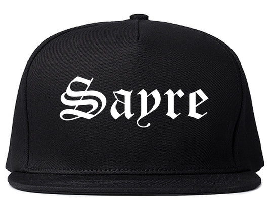 Sayre Pennsylvania PA Old English Mens Snapback Hat Black
