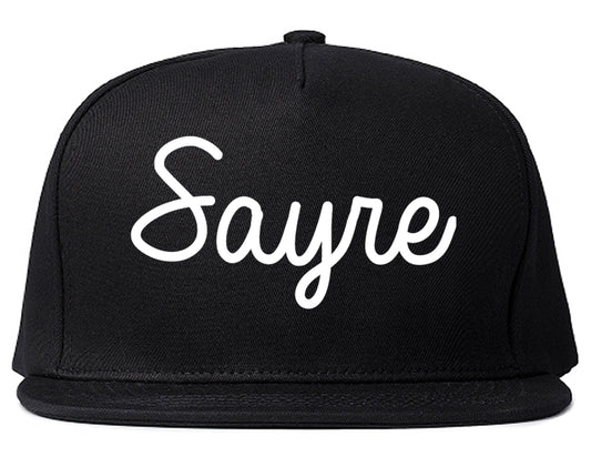 Sayre Pennsylvania PA Script Mens Snapback Hat Black