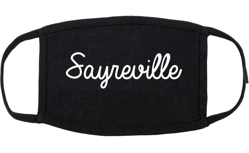 Sayreville New Jersey NJ Script Cotton Face Mask Black