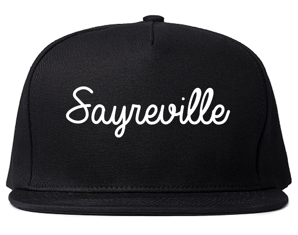 Sayreville New Jersey NJ Script Mens Snapback Hat Black