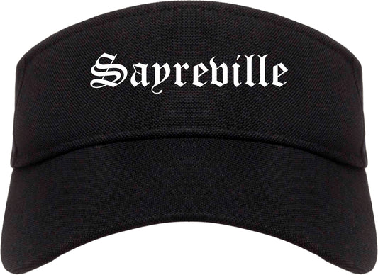 Sayreville New Jersey NJ Old English Mens Visor Cap Hat Black