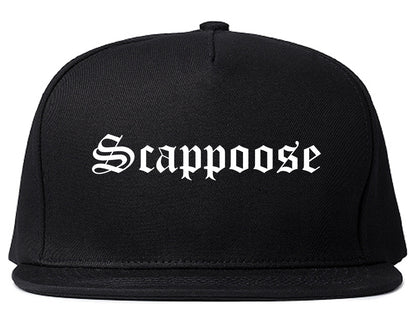 Scappoose Oregon OR Old English Mens Snapback Hat Black