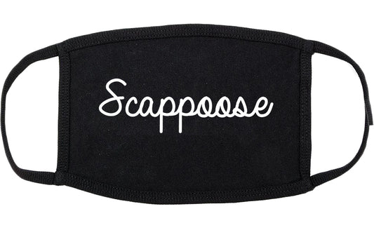 Scappoose Oregon OR Script Cotton Face Mask Black