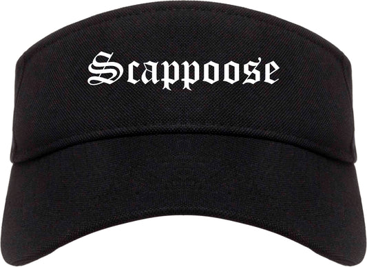 Scappoose Oregon OR Old English Mens Visor Cap Hat Black