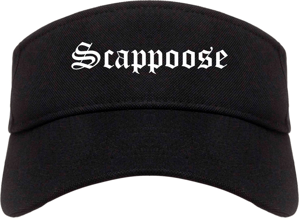 Scappoose Oregon OR Old English Mens Visor Cap Hat Black