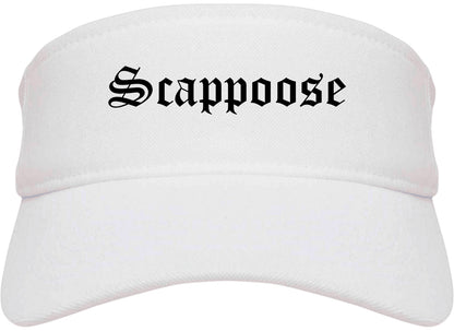 Scappoose Oregon OR Old English Mens Visor Cap Hat White