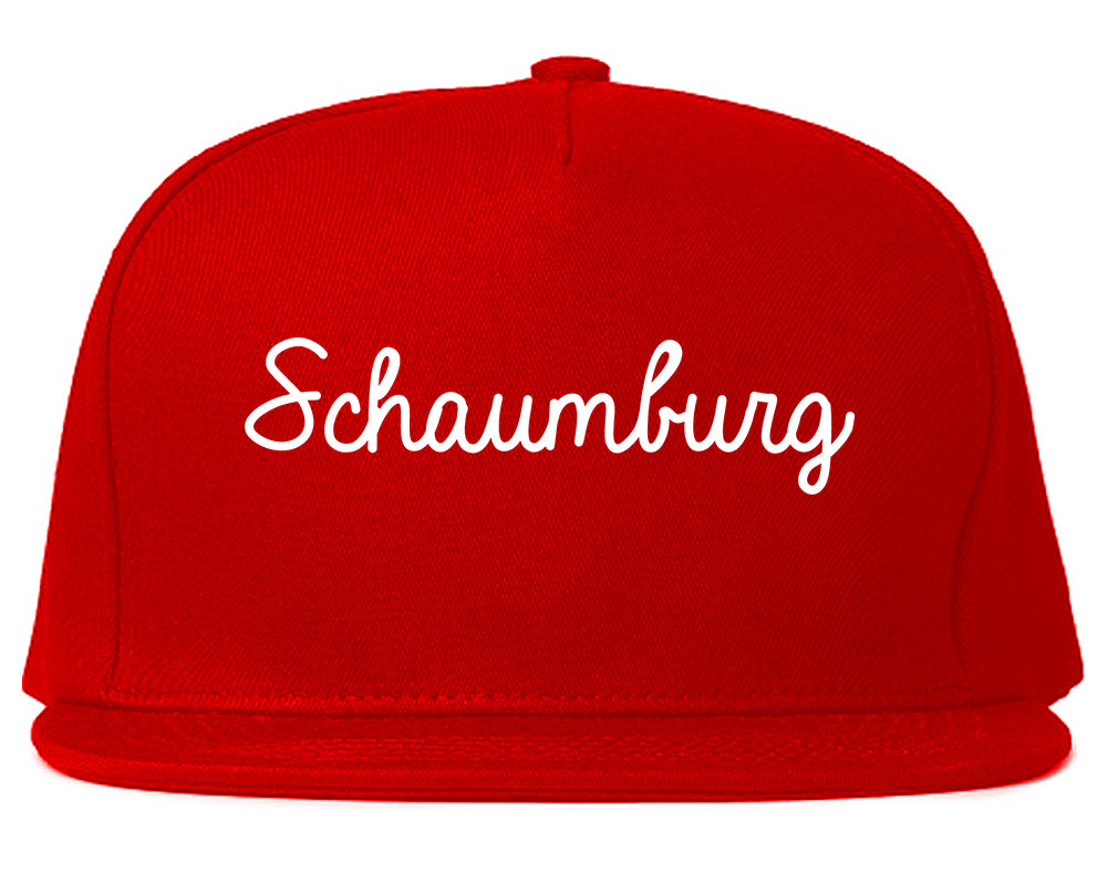 Schaumburg Illinois IL Script Mens Snapback Hat Red