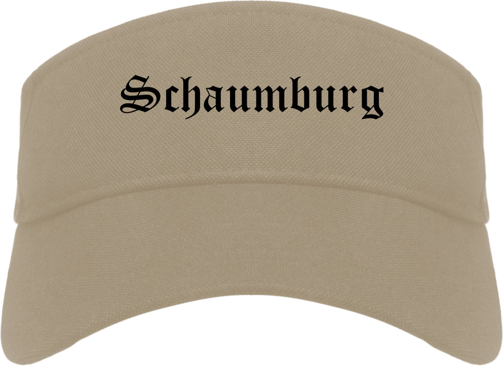 Schaumburg Illinois IL Old English Mens Visor Cap Hat Khaki