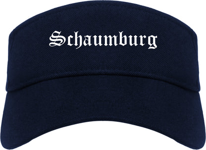 Schaumburg Illinois IL Old English Mens Visor Cap Hat Navy Blue
