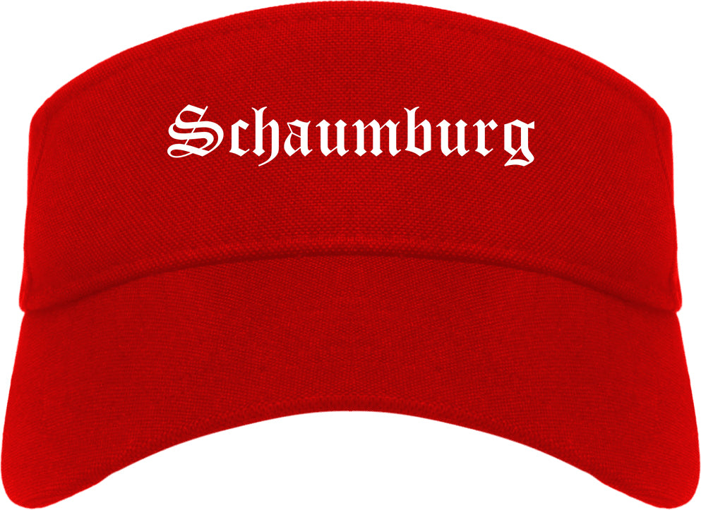 Schaumburg Illinois IL Old English Mens Visor Cap Hat Red