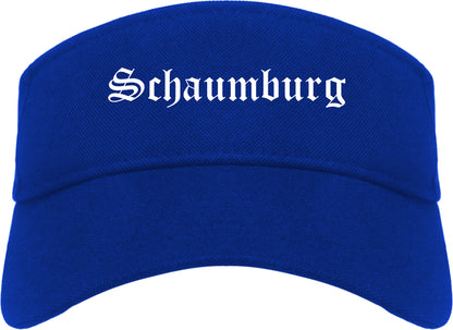Schaumburg Illinois IL Old English Mens Visor Cap Hat Royal Blue