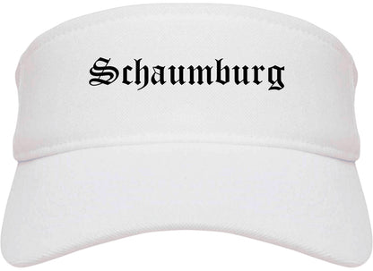 Schaumburg Illinois IL Old English Mens Visor Cap Hat White