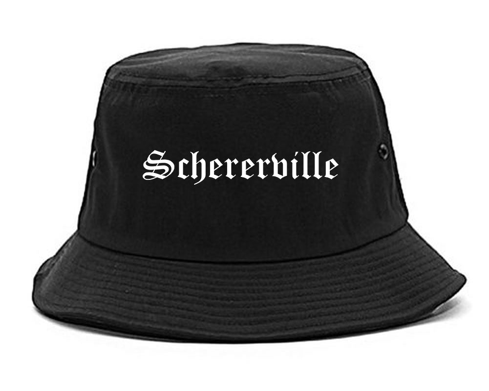 Schererville Indiana IN Old English Mens Bucket Hat Black