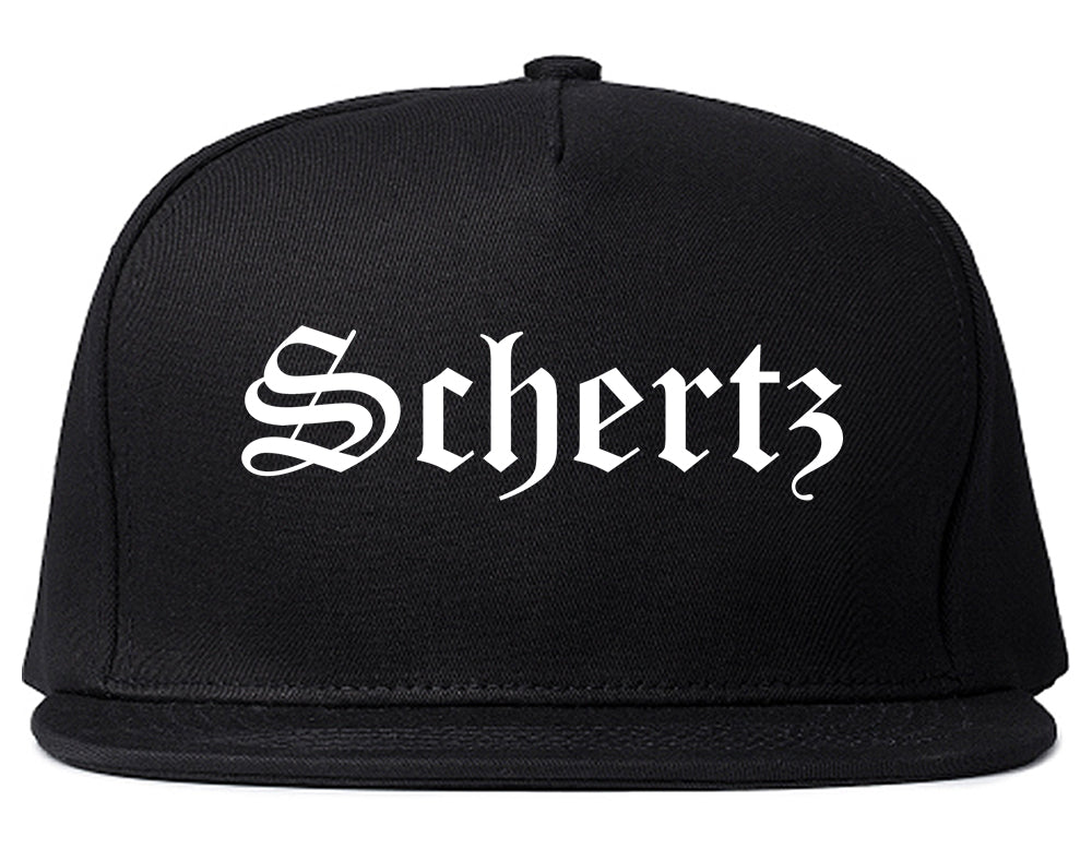 Schertz Texas TX Old English Mens Snapback Hat Black