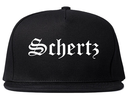 Schertz Texas TX Old English Mens Snapback Hat Black