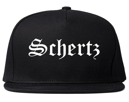Schertz Texas TX Old English Mens Snapback Hat Black