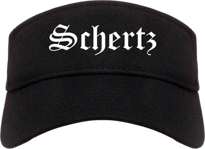 Schertz Texas TX Old English Mens Visor Cap Hat Black