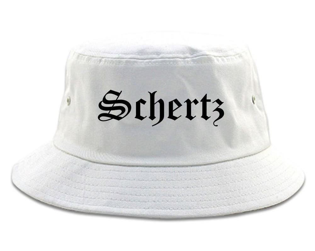 Schertz Texas TX Old English Mens Bucket Hat White
