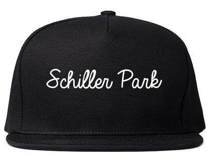 Schiller Park Illinois IL Script Mens Snapback Hat Black