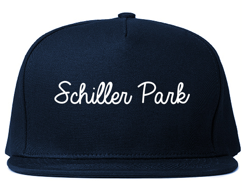 Schiller Park Illinois IL Script Mens Snapback Hat Navy Blue