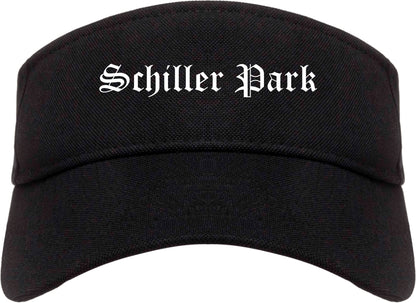Schiller Park Illinois IL Old English Mens Visor Cap Hat Black