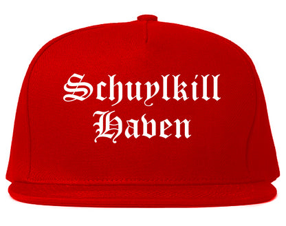 Schuylkill Haven Pennsylvania PA Old English Mens Snapback Hat Red