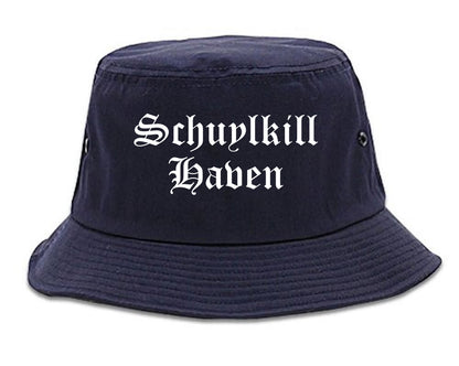 Schuylkill Haven Pennsylvania PA Old English Mens Bucket Hat Navy Blue