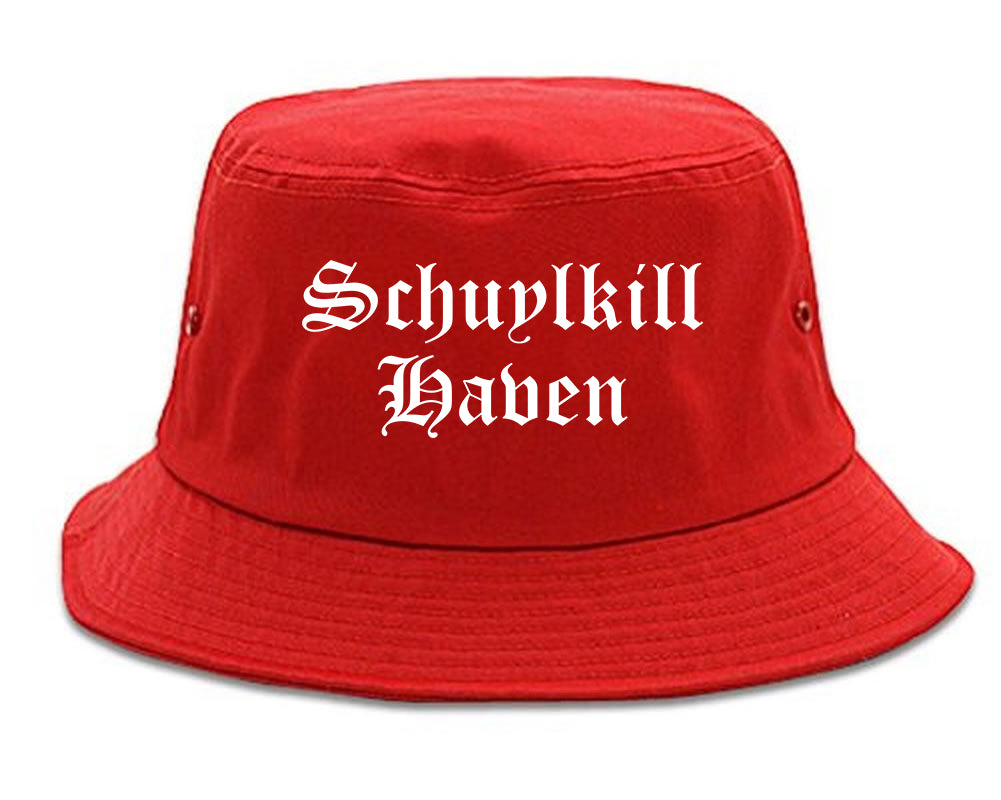 Schuylkill Haven Pennsylvania PA Old English Mens Bucket Hat Red