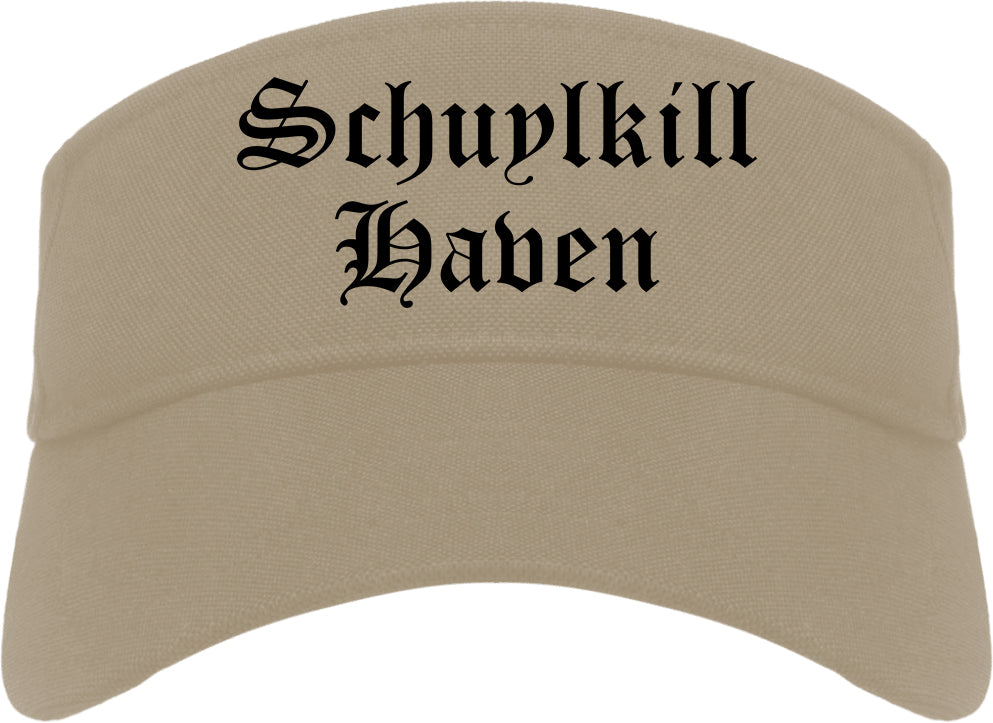 Schuylkill Haven Pennsylvania PA Old English Mens Visor Cap Hat Khaki