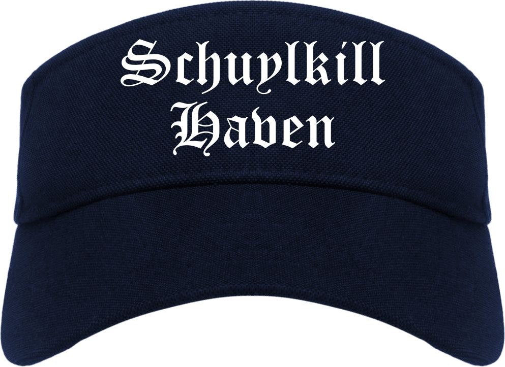Schuylkill Haven Pennsylvania PA Old English Mens Visor Cap Hat Navy Blue