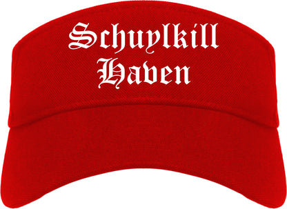 Schuylkill Haven Pennsylvania PA Old English Mens Visor Cap Hat Red