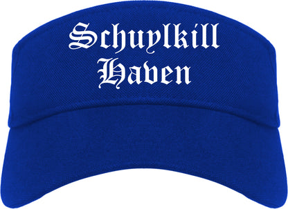 Schuylkill Haven Pennsylvania PA Old English Mens Visor Cap Hat Royal Blue