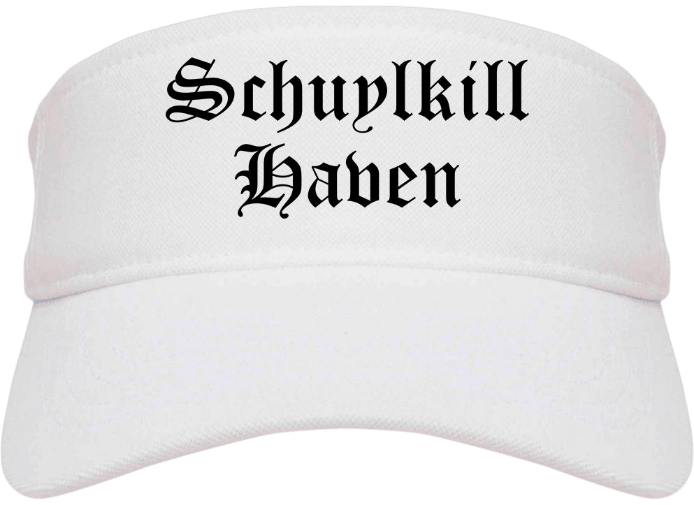 Schuylkill Haven Pennsylvania PA Old English Mens Visor Cap Hat White