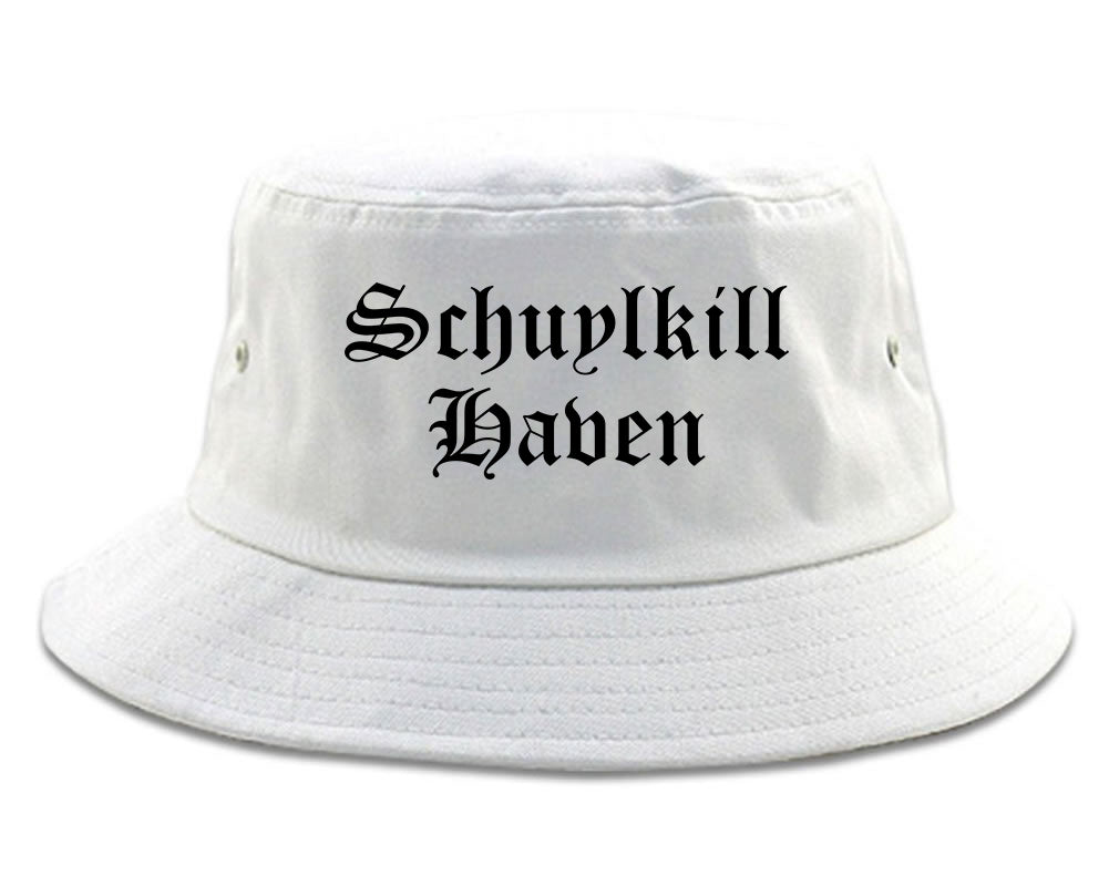 Schuylkill Haven Pennsylvania PA Old English Mens Bucket Hat White