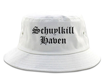 Schuylkill Haven Pennsylvania PA Old English Mens Bucket Hat White