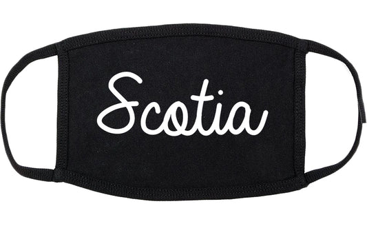 Scotia New York NY Script Cotton Face Mask Black