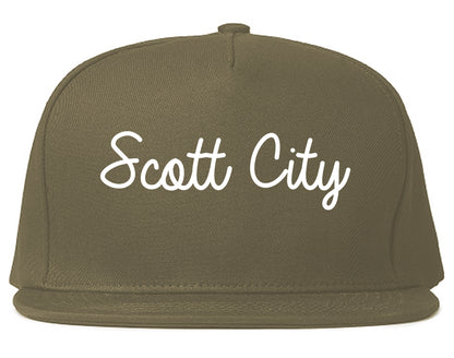 Scott City Missouri MO Script Mens Snapback Hat Grey