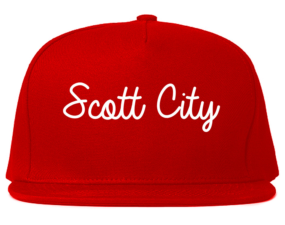 Scott City Missouri MO Script Mens Snapback Hat Red