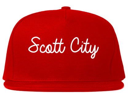 Scott City Missouri MO Script Mens Snapback Hat Red